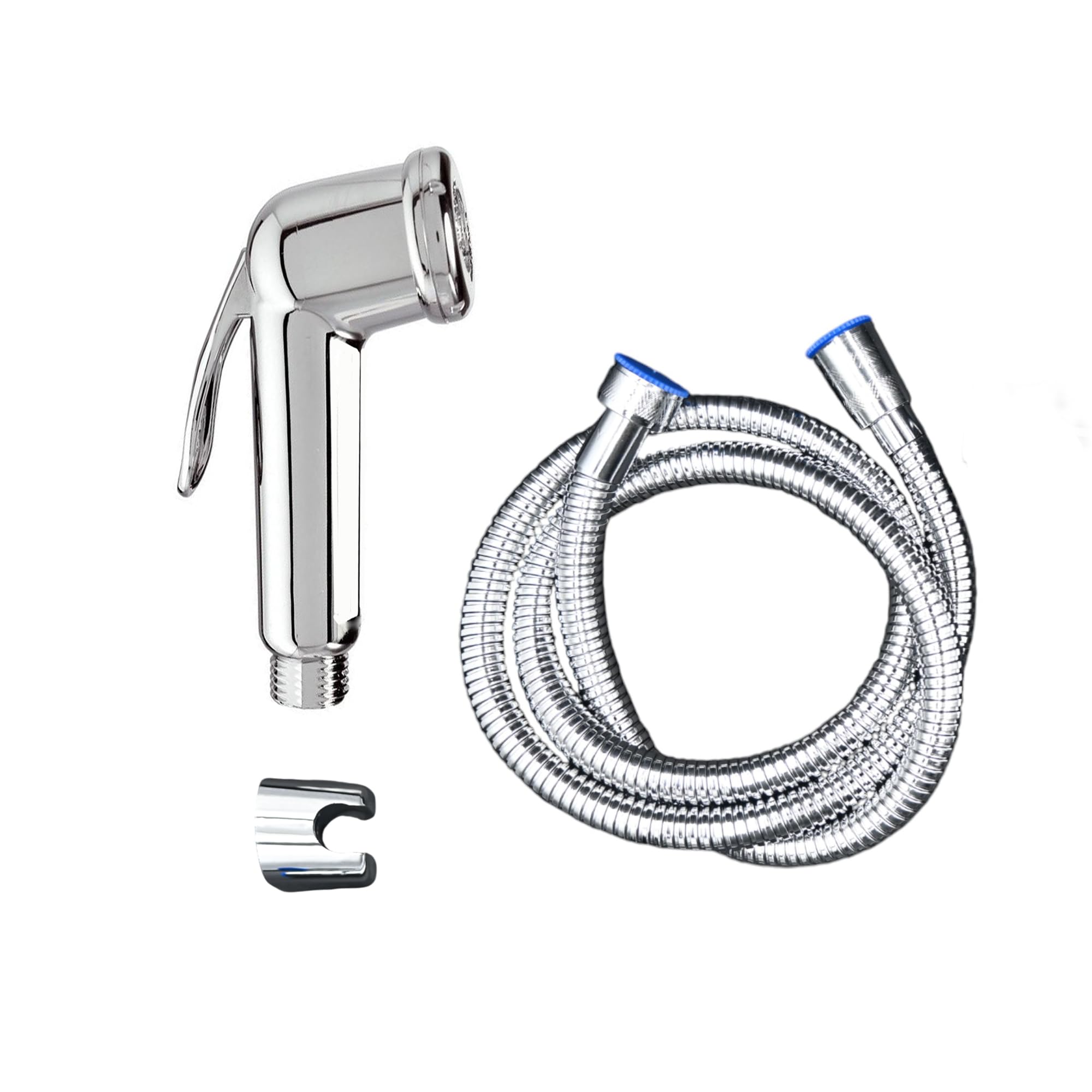 AZTON_S-3058 Premium Chrome Handheld Bidet Sprayer Set – 47” Stainless Steel Hose, Wall-Mounted Shattaf for Toilet, Personal Hygiene Washer, Leak-Proof and Easy Installation