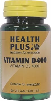 Health Plus Vitamin D3 400iu 10 g Vitamin D Supplement - 90 Tablets, in a planet-friendly 99% recycled pot