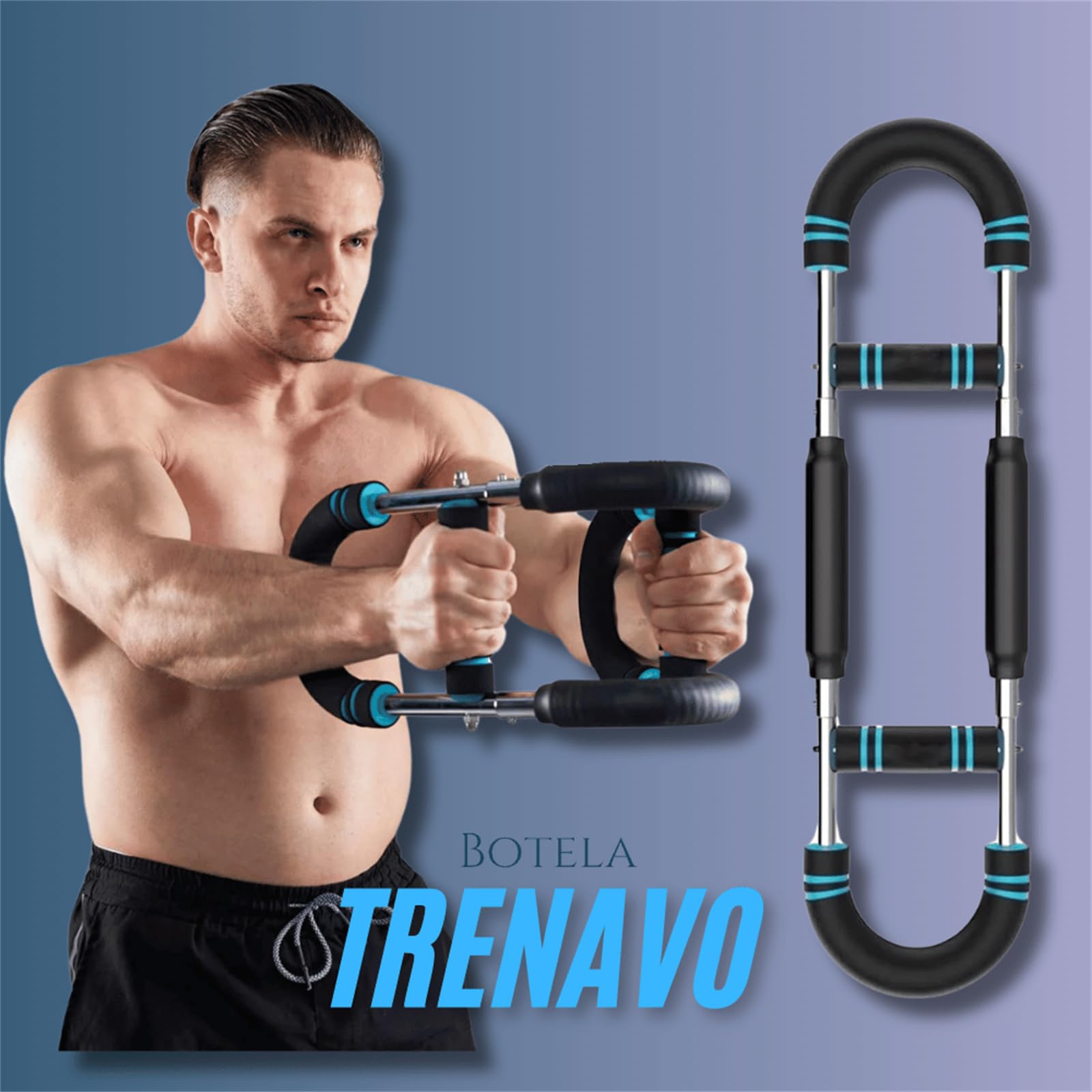 Trenavo - Powertrainer für Brust und Oberarme Verstellbarer Brustexpander für effektives Krafttraining des Oberkörpers im Fitnessstudio zu Hause
