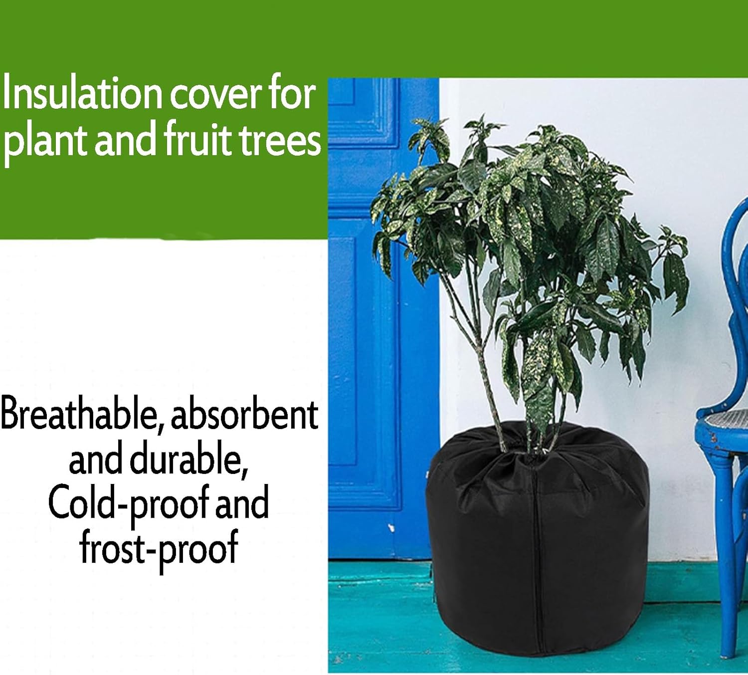 2 Pcs Plant Winter Protective Basin Cover, Frost-Proof Winter Potted Plant Cover, with Drawstring and Zipper, Outdoor Fruit Trees, Bonsai Plants, Shrubs, 45x50cm