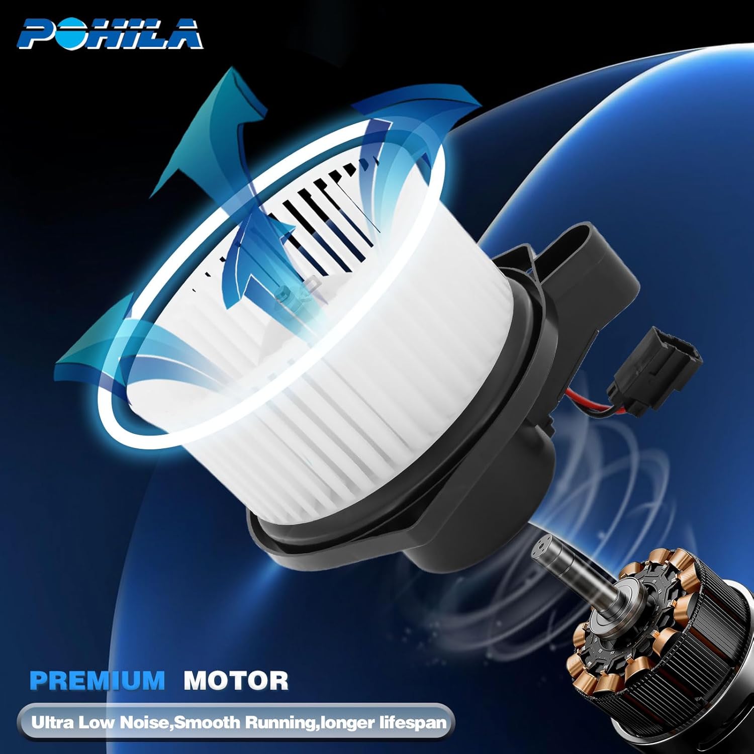 HVAC Heater Blower Motor Fan Compatible with 2004-2012 Chevy Colorado/GMC Canyon, 2003-2006 SSR, 2006-2008 Isuzu i-280/i-350/i-290/i-370 - Replace# 700187 89019178