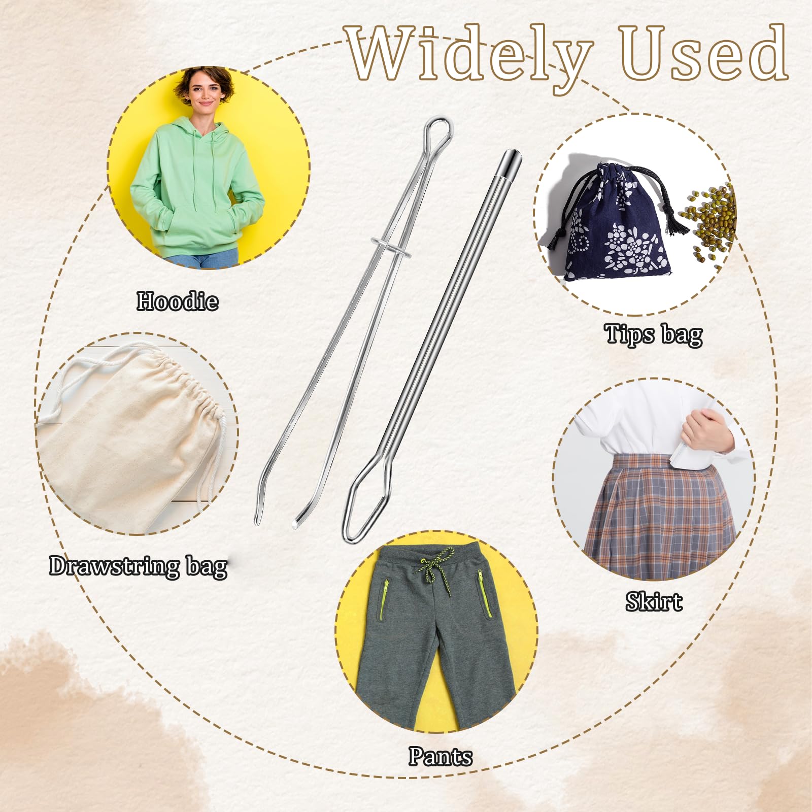 Einfädler Set – 2 Stück, Metall-Einfädelhilfe Für Kordeln & Elastische Bänder, Nähen, DIY, Basteln