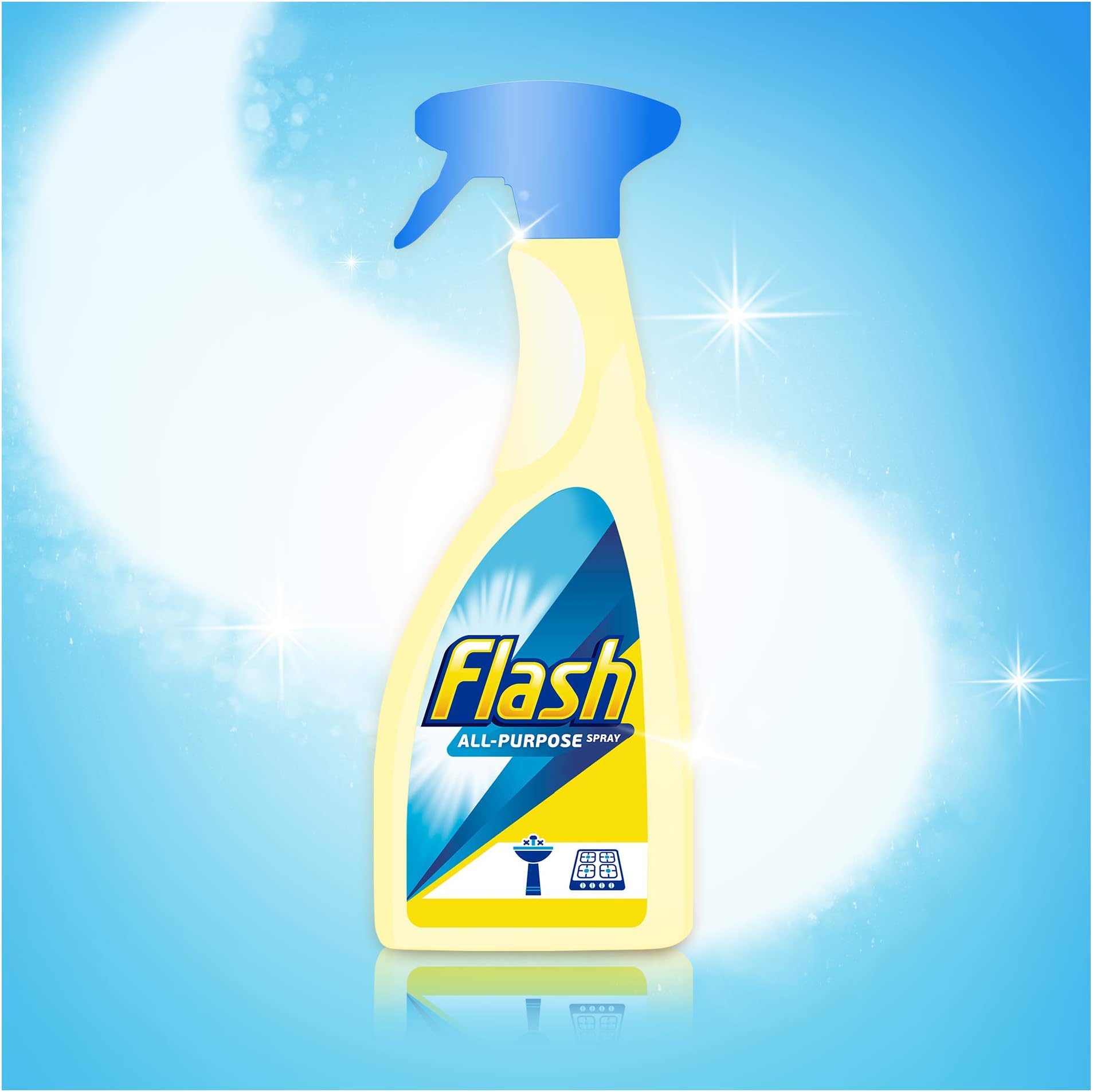 Flash Bathroom Cleaner Spray, Long Lasting Shine, Fresh, 7.5 Litres (750 ml x 10)