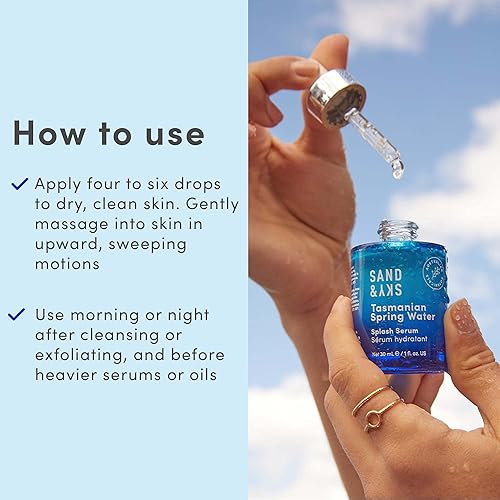 Miniatura 6 de Sand & Sky Suero de ácido hialurónico para la cara, suero hidratante con probióticos y algas marinas fermentadas, suero facial reductor de línea