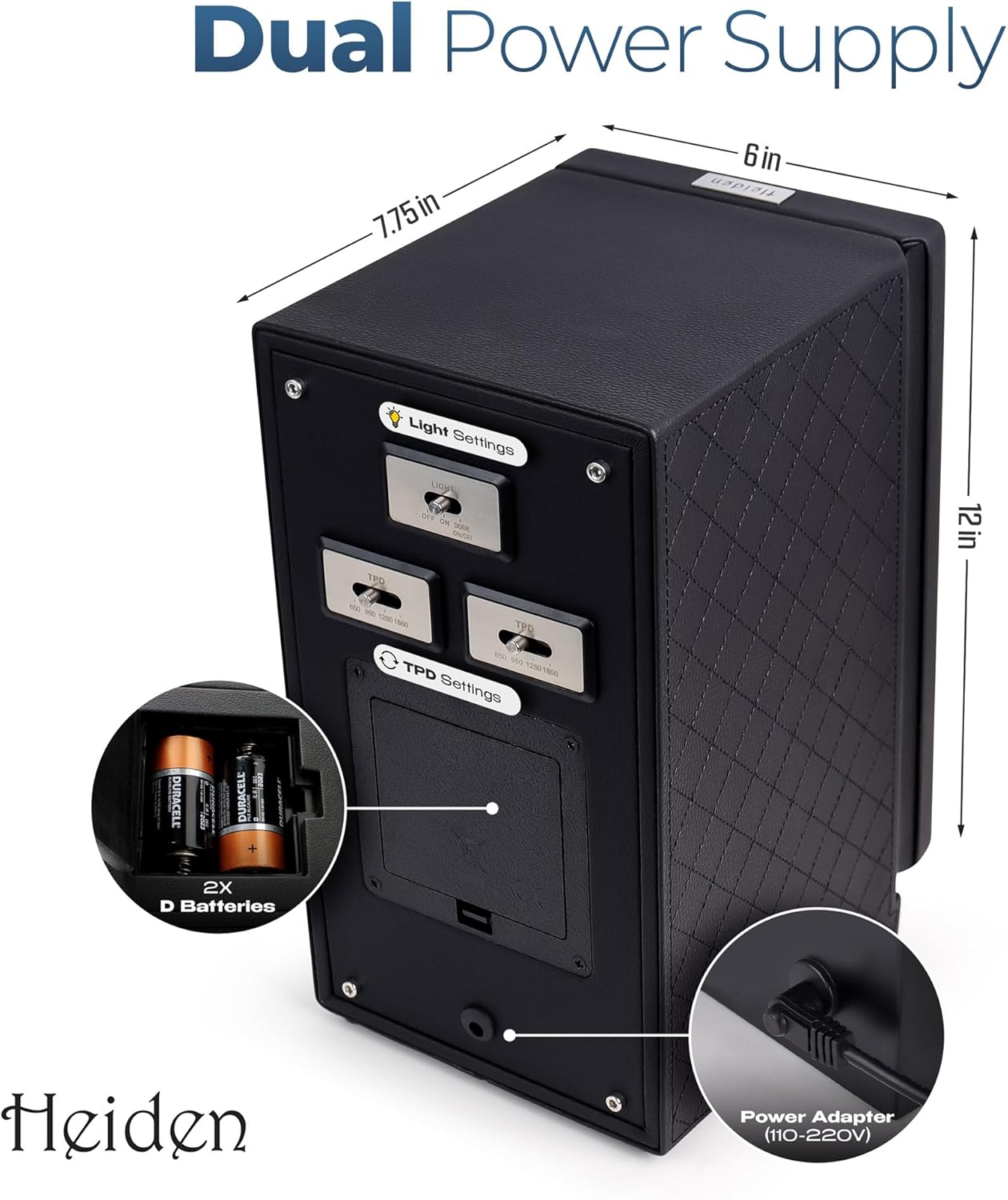 Heiden Double Watch Winder, Automatic Watch Winder for Automatic Watches, Natural Swing Motion Watch Winder, Compatible with Rolex Alta