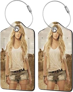 C-arrie Underwood Stainless Steel Ring Leather Luggage Tag, Easy to Find Travel Luggage, Stylish Matching 1