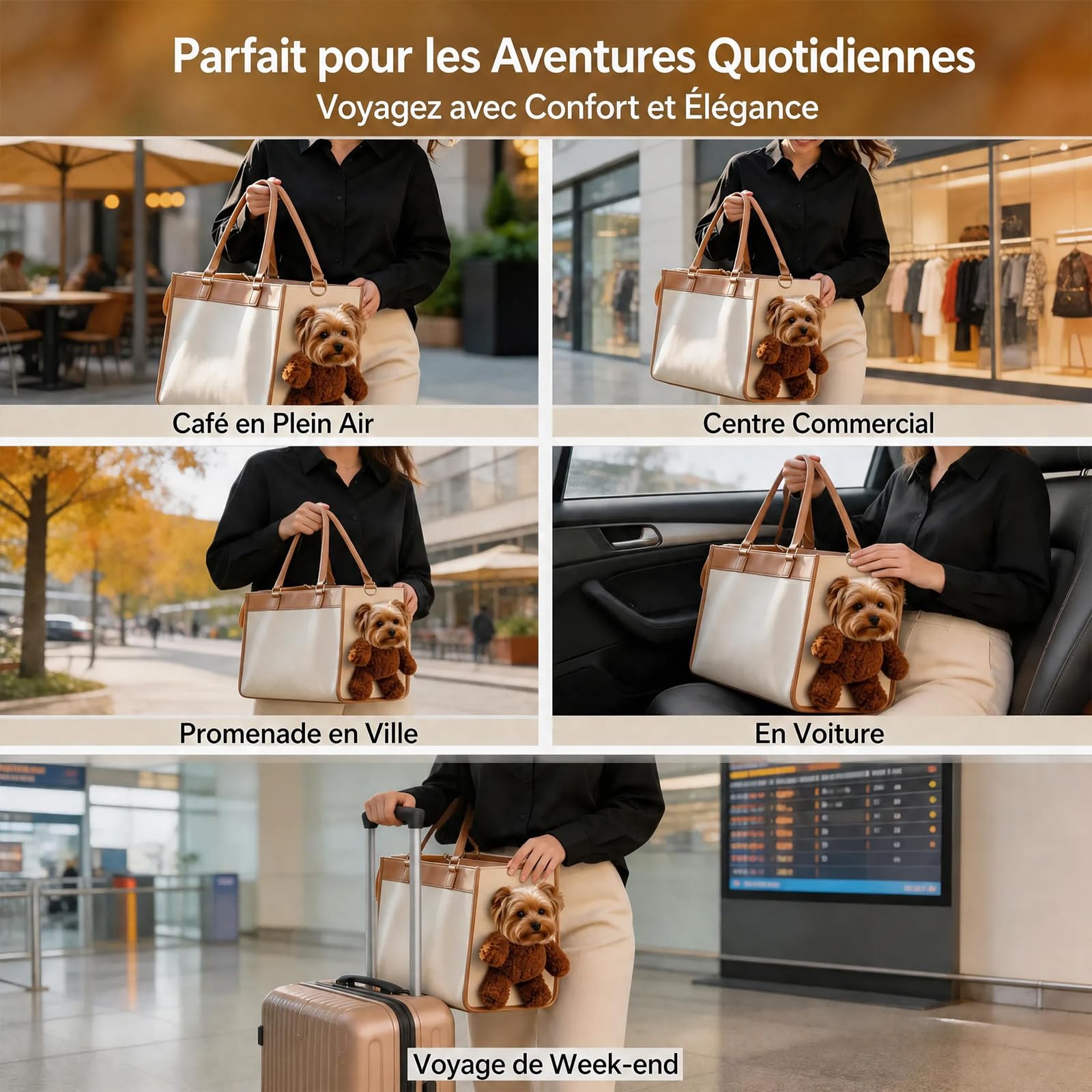 Sac de Transport pour Petit Chien et Chat Style Nounours (S)