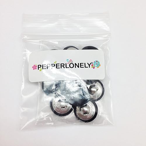 Vista 238 de PEPPERLONELY 10 piezas de tela de 0.394 in cubierta con botones redondos de vástago de metal, azul marino