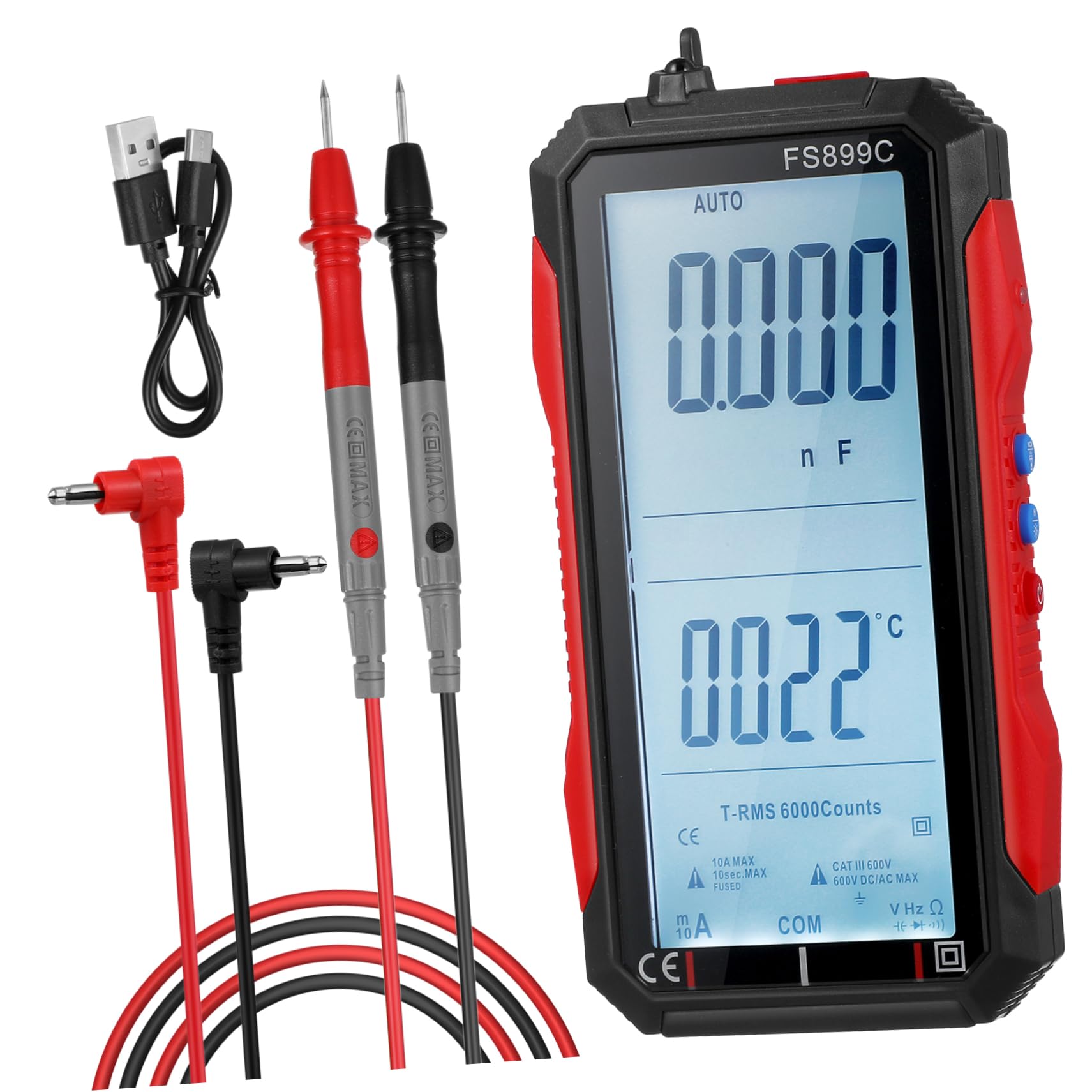 Gadpiparty Multimetro Portatile Tester Per e Misurazioni Affidabili e Facili Usare Per Professionisti e Principianti