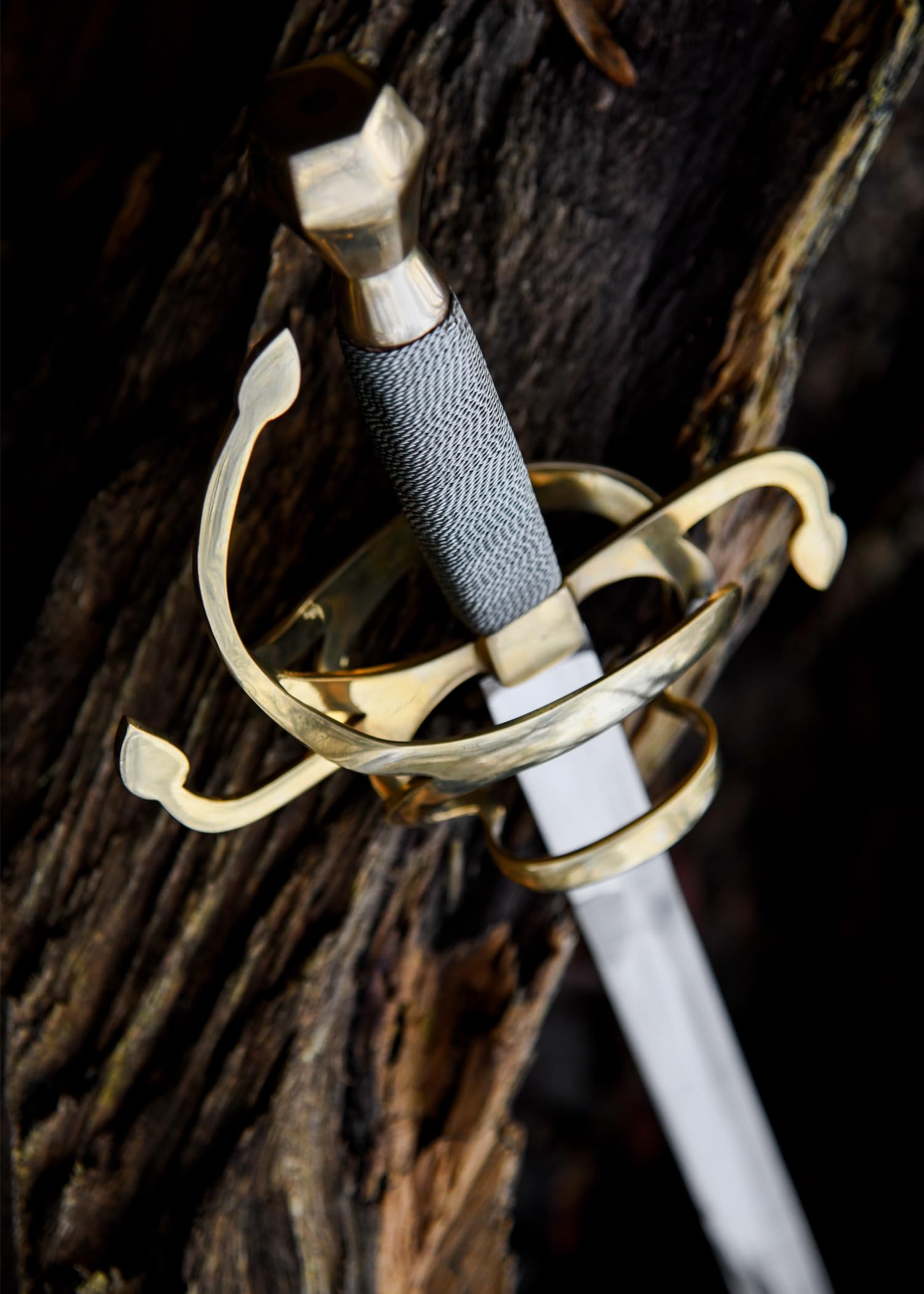 Battle-Merchant - Rapier Replik aus dem 17. Jahrhundert aus Stahl handgeschmiedet - Mittelalter - echt für Erwachsene - aus Metall