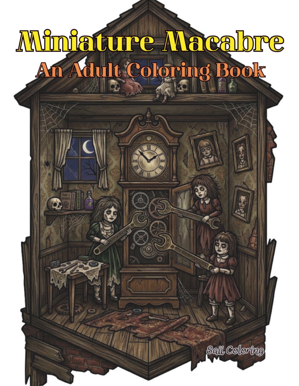 Miniature Macabre: A Gothic Occult Coloring Book for Adults Featuring Haunted Miniatures, Spooky Oddities, and Dark Magic Curiosities