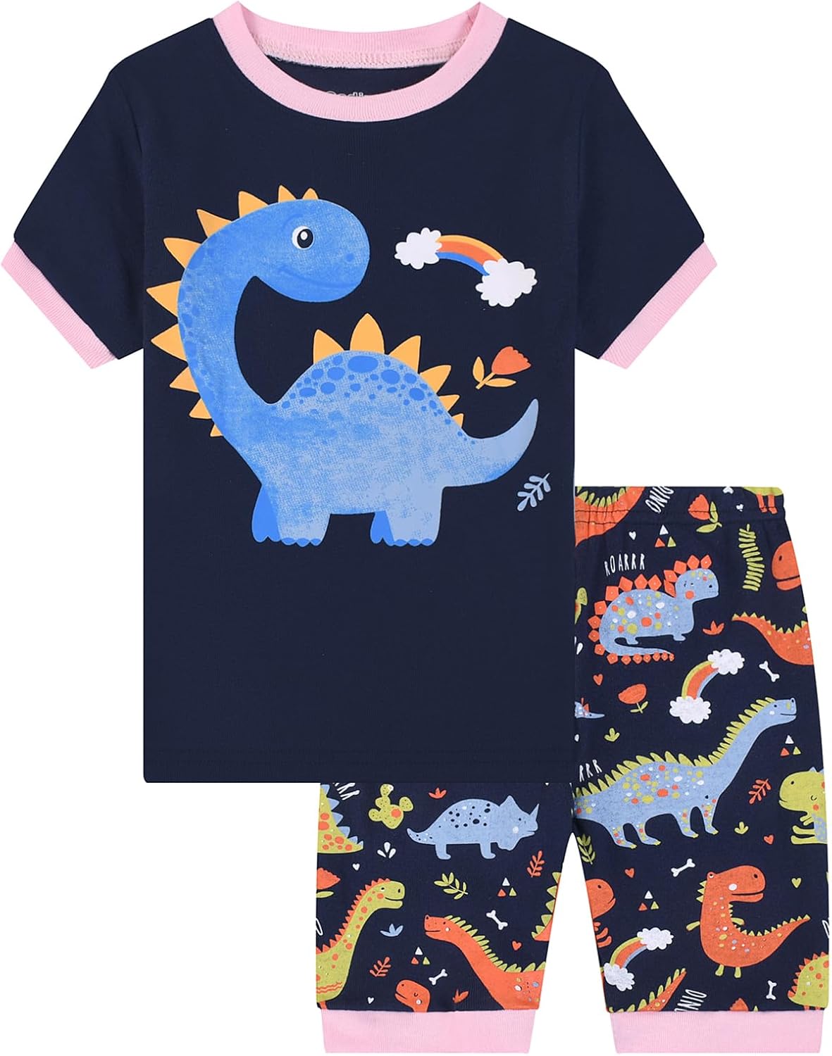 Benaive Girls Summer Pajamas 4 Pieces 100% Cotton Girls PJs Short Sets Kids Sleepwear Size 2T-12 Years - Image 3