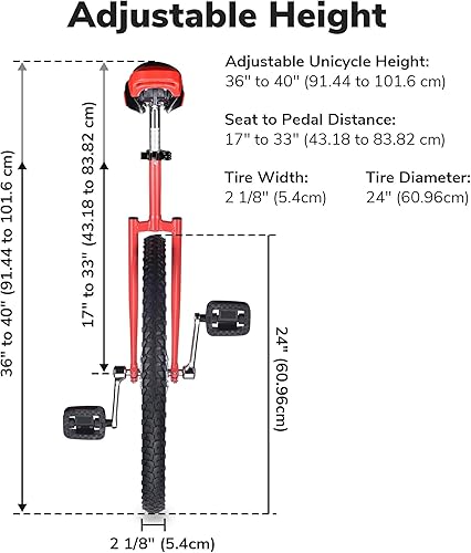 Miniatura 16 de ZeHuoGe Monociclo de rueda de 24 pulgadas con excelente marco de acero de manganeso protección contra fugas Rodamiento silencioso Ciclismo deportes