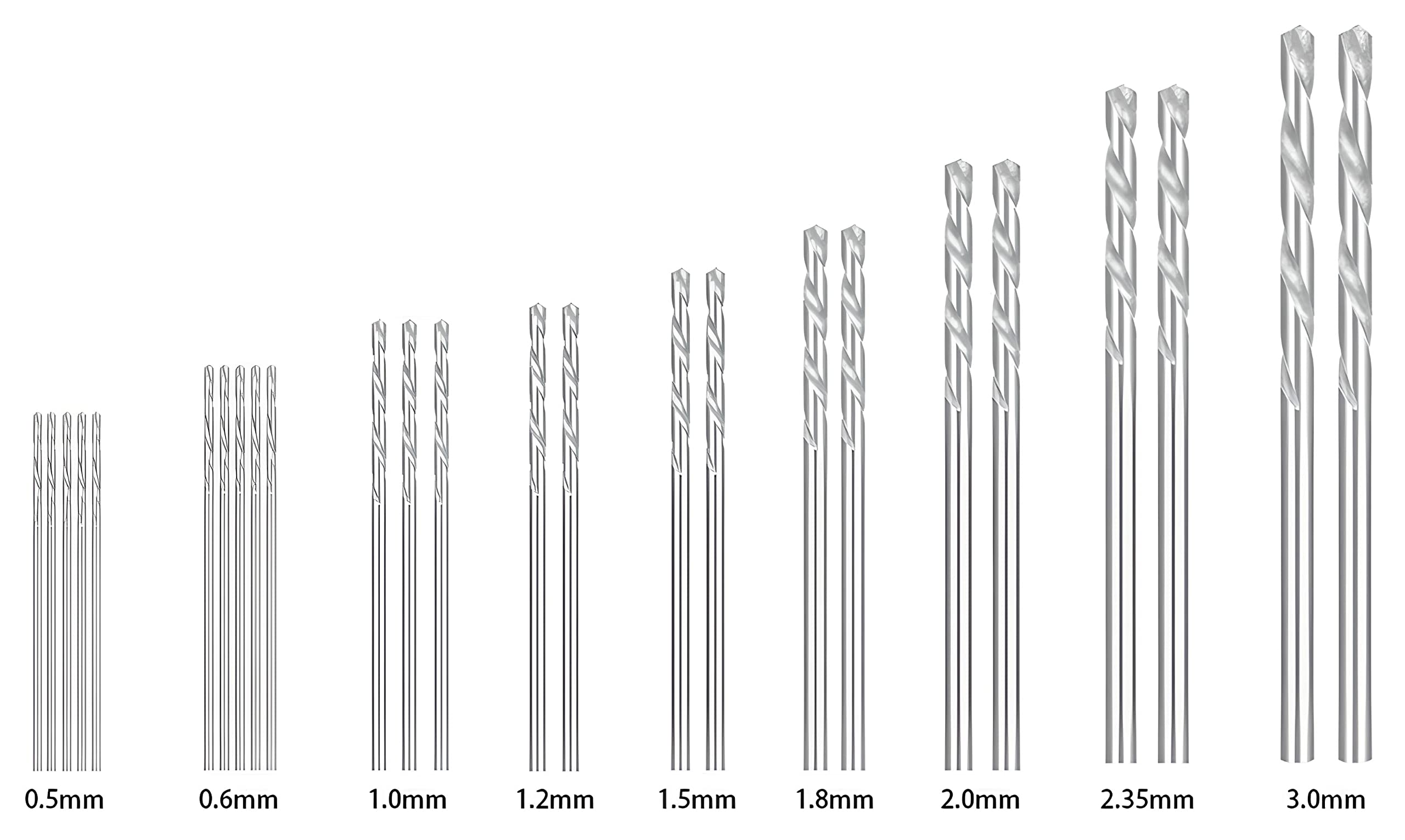 FALON TECH Mini zestaw wierteł ręcznych, 26-częściowy, 0,5 – 3,0 mm HSS wiertło pinowe Vise – mini wiertarka – zestaw wierteł spiralnych – zestaw wierteł precyzyjnych do drewna, tworzywa sztucznego, aluminium, PCB i żywicy odlewniczej