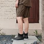 Homtechly Rain Boots for Men Waterproof Deck Boots Anti-Slip Rubber Boots Ankle Boots Mid Calf Durable Outdoor Work Shoes Garden Boots Slip On Mud Boots for Fishing,Boating and Camping Sailing