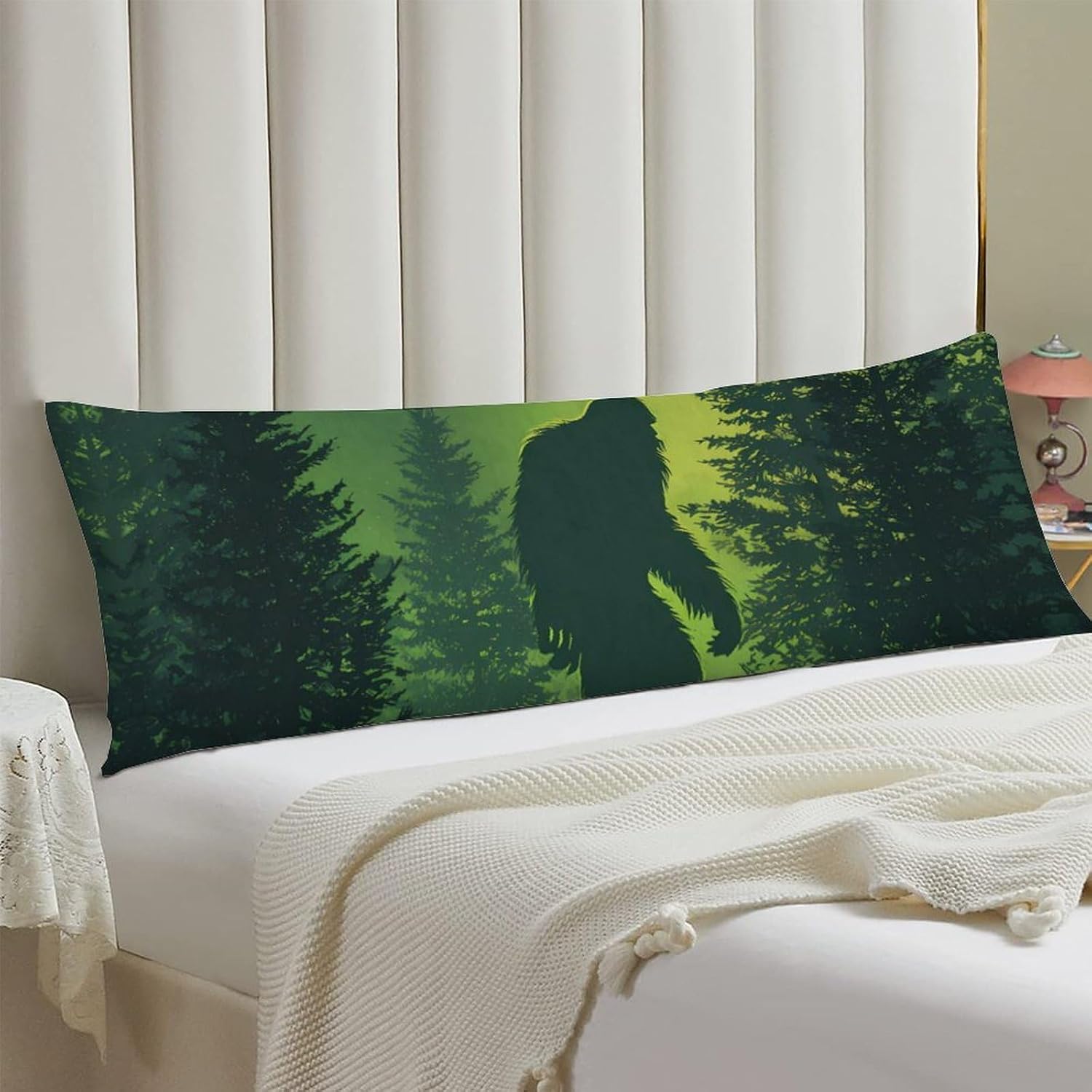 Bigfoot in The Forests Body Pillow Cover Long Cushion 18.9x53.1 Inch | pillowcase,bed decor,farmhouse,sofa