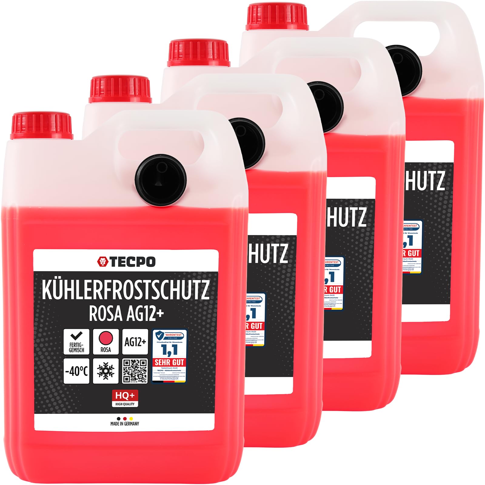 TECPO Anticongelante rojo G12+ Anticongelante -40 °C, color rosa, 20 L