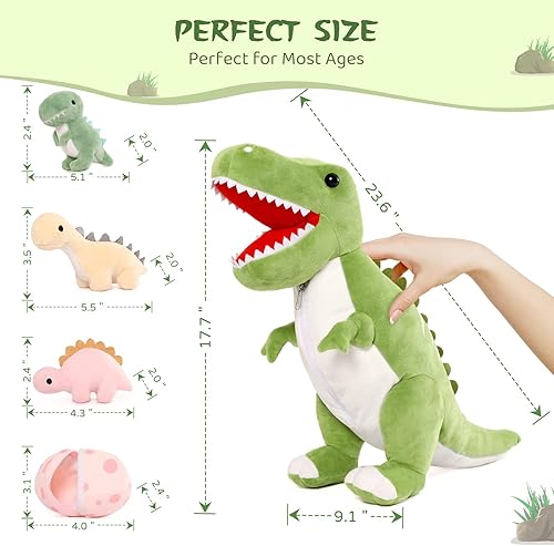 Vista 60 de MorisMos - Animales de peluche de lagarto, mamá camaleón gigante de 27 pulgadas con 4 lagartos bebés, juguetes para niños y niñas, mamá iguana