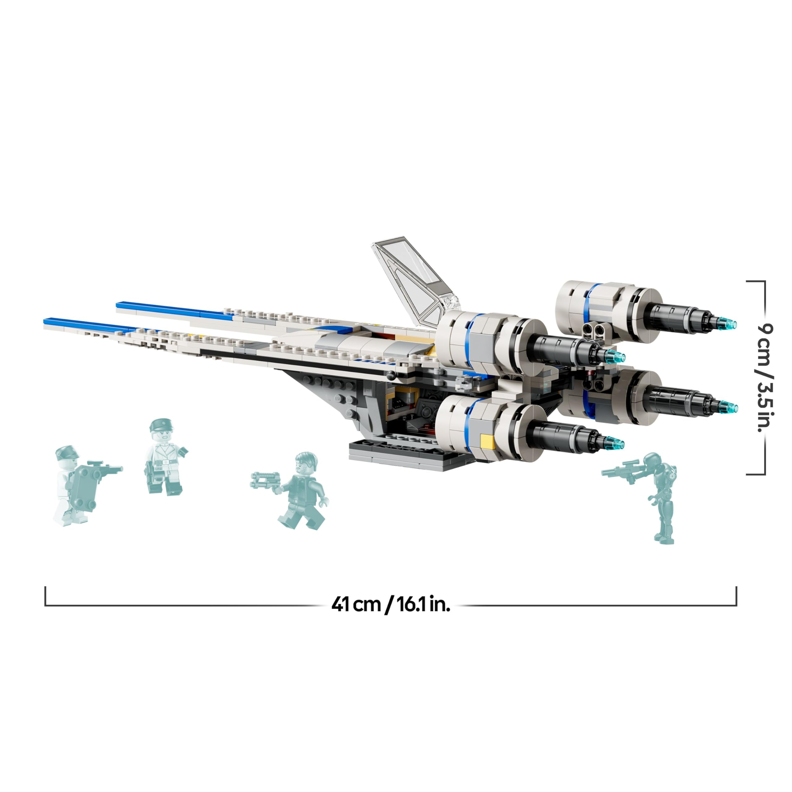 LEGO Star Wars 75399 Caza Estelar Rebelde ala-U - Maqueta de Nave de Juguete con ala Móvil, 3 Minifiguras (Inc. Cassian Andor) y Figura de Droide K-2SO - Regalo para Niños de 8+ Años y Fans de Andor