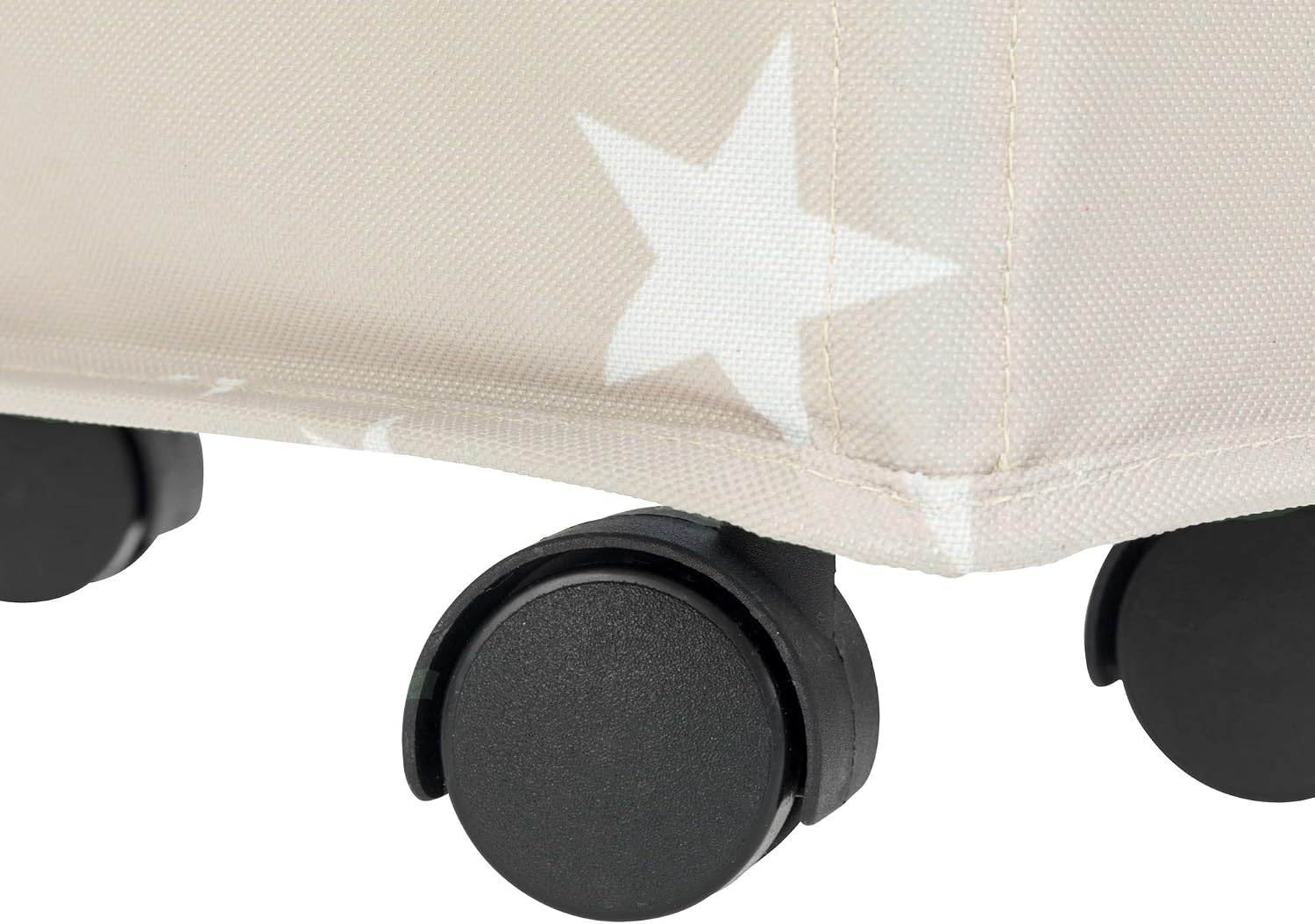 WENKO Rolling Laundry Basket with Wheels, Slim Laundry Hamper with Lid, Space Saver Hamper for Laundry, Corner Laundry Hamper, Clothes Storage Bag Washing Bag, Beige, Stars