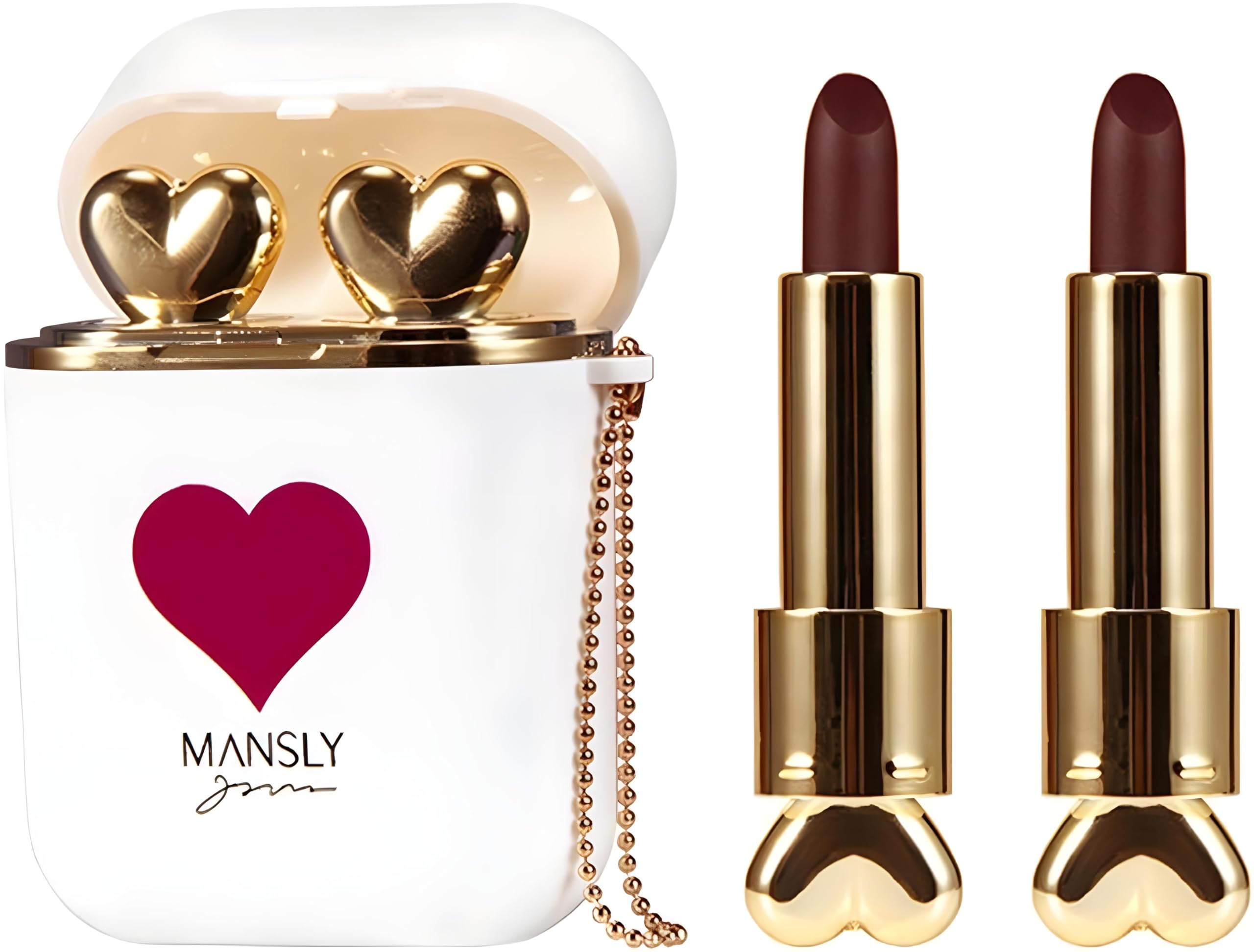 Bajajbeautyshop Waterproof Velvet Matte Lipstick In A Cute Earbuds Case Shaped Container | 2Pc/Set Moisturizing Lip Satin. (White Case)-picture-16