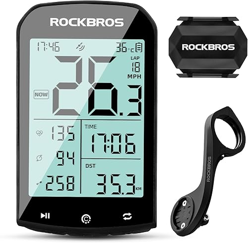 ROCKBROS Ordenador de bicicleta inalámbrico Ciclismo Computadoras ANT+ Bluetooth bicicleta velocímetro odómetro bicicleta con sensor de cadencia de