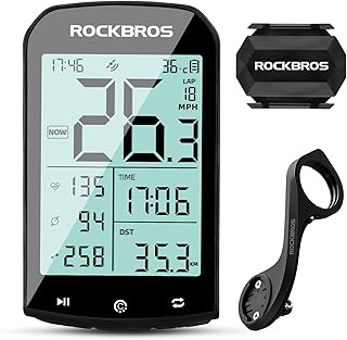 ROCKBROS ROCKBROS Bike Computer Wireless Cycling Computers ANT+ Bluetooth Bike Speedometer Odometer Bicycle Computer with Speed Cadence Sensor for Riding Cycling Waterproof 2.9inch LCD Screen
