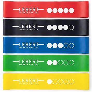 Lebert Fitness Mini Resistance Bands Exercise Loop Bands for Glutes, Legs & Full Body Workouts Light to Extra Heavy Strength Levels Available in 5-Pack Set or 10-Pack by Resistance