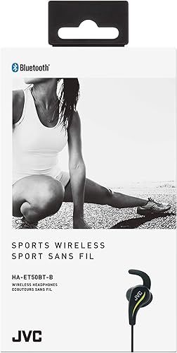 Miniatura 7 de JVC Negro y amarillo inalámbrico resistente al agua Pivot Motion Sport auriculares con bloqueo oído Fit HA-ET50BTB