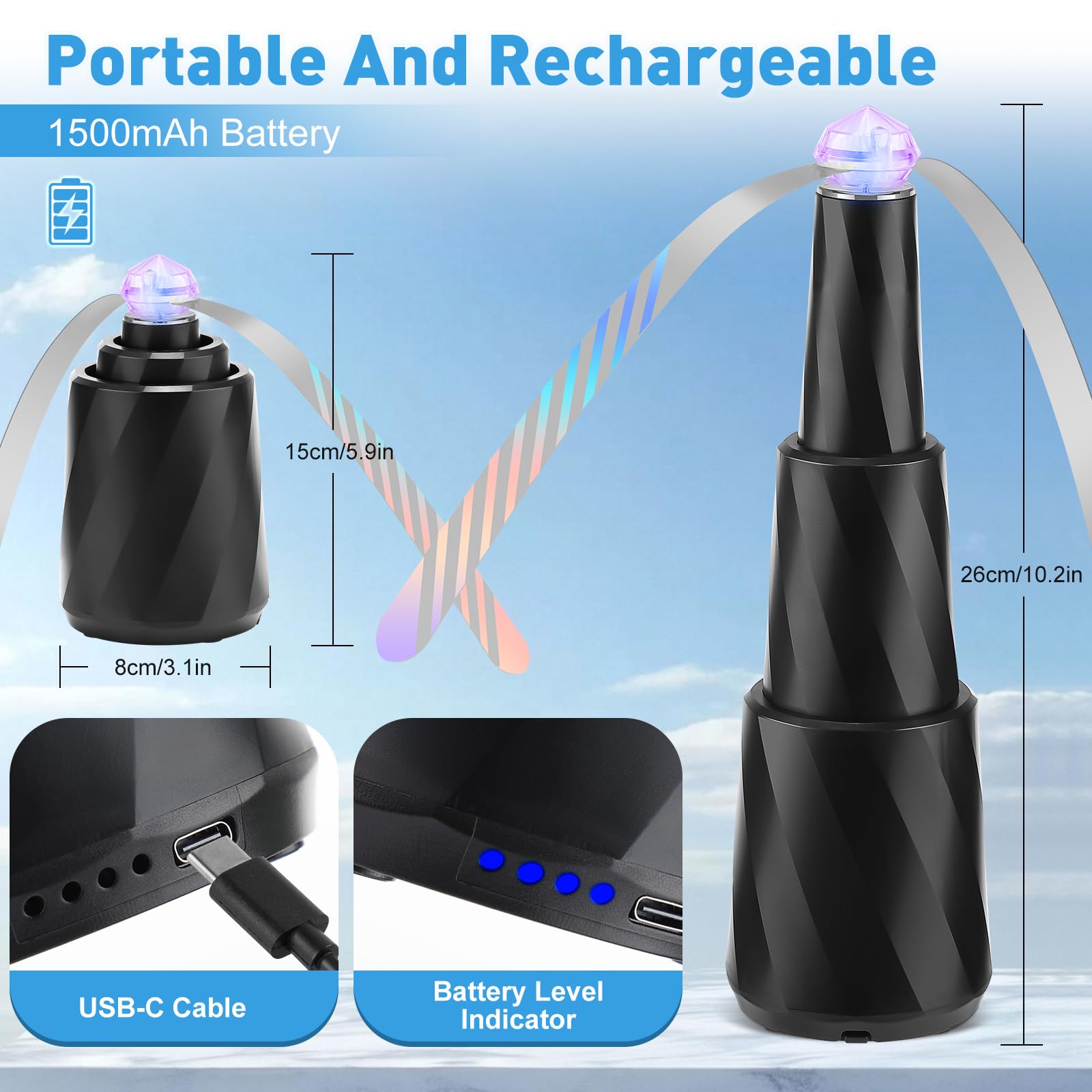 Ventiladores Retráctiles Para Moscas Para Alimentos, Ventilador Recargable Repelente De Moscas, Ventiladores De Mesa Portátiles Que Repelen Insectos Voladores, Para Interiores Y Exteriores(4 Piezas)