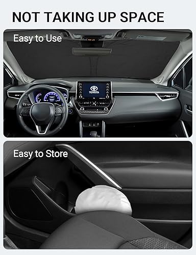 Miniatura 246 de Proadsy Parasol para parabrisas para Ford F-150 2015-2020 F150 Lariat, King Ranch, Platinum, XL XLT Limited Raptor, plegable, protector solar que