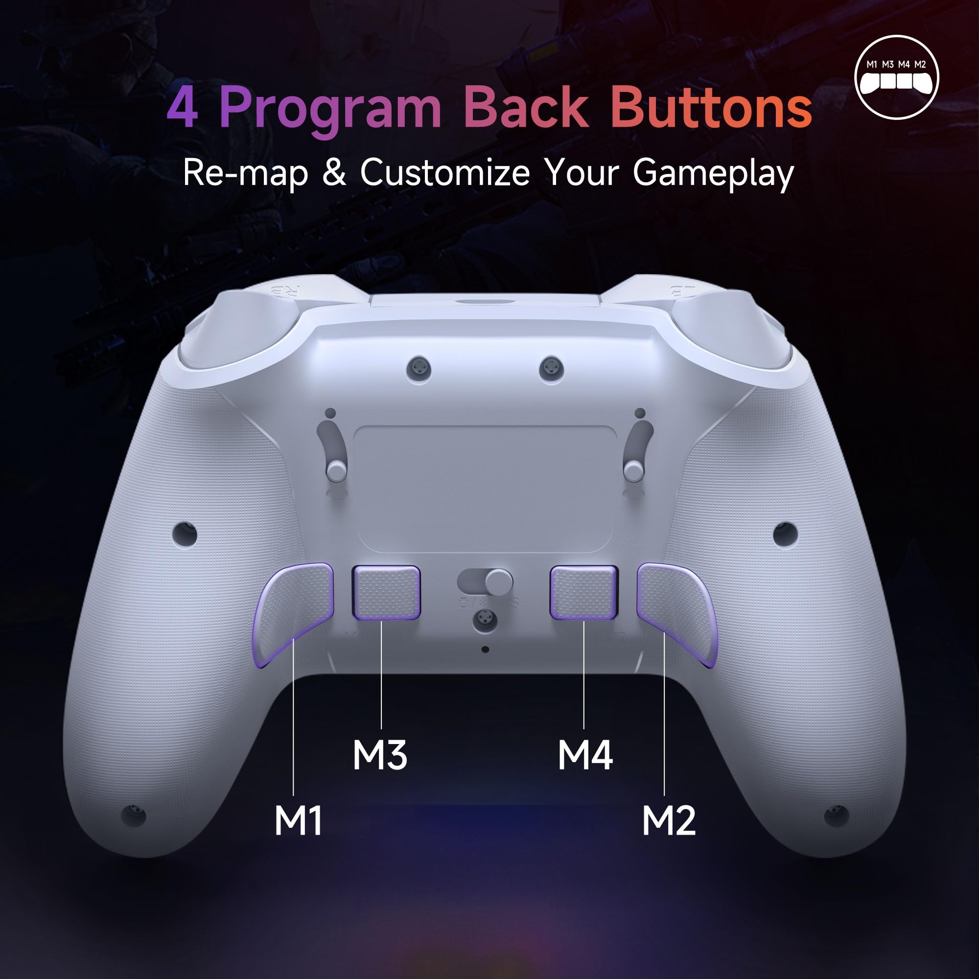 EasySMX X20 Elite Wireless Controller PC con Hall Grilletto Commutabile 2 in 1- Joystick Hall Rimovibile- Joystick per PC con Pulsanti Meccanici- RGB Luce- Batteria da 1000mAh per PC/Switch/Mobile
