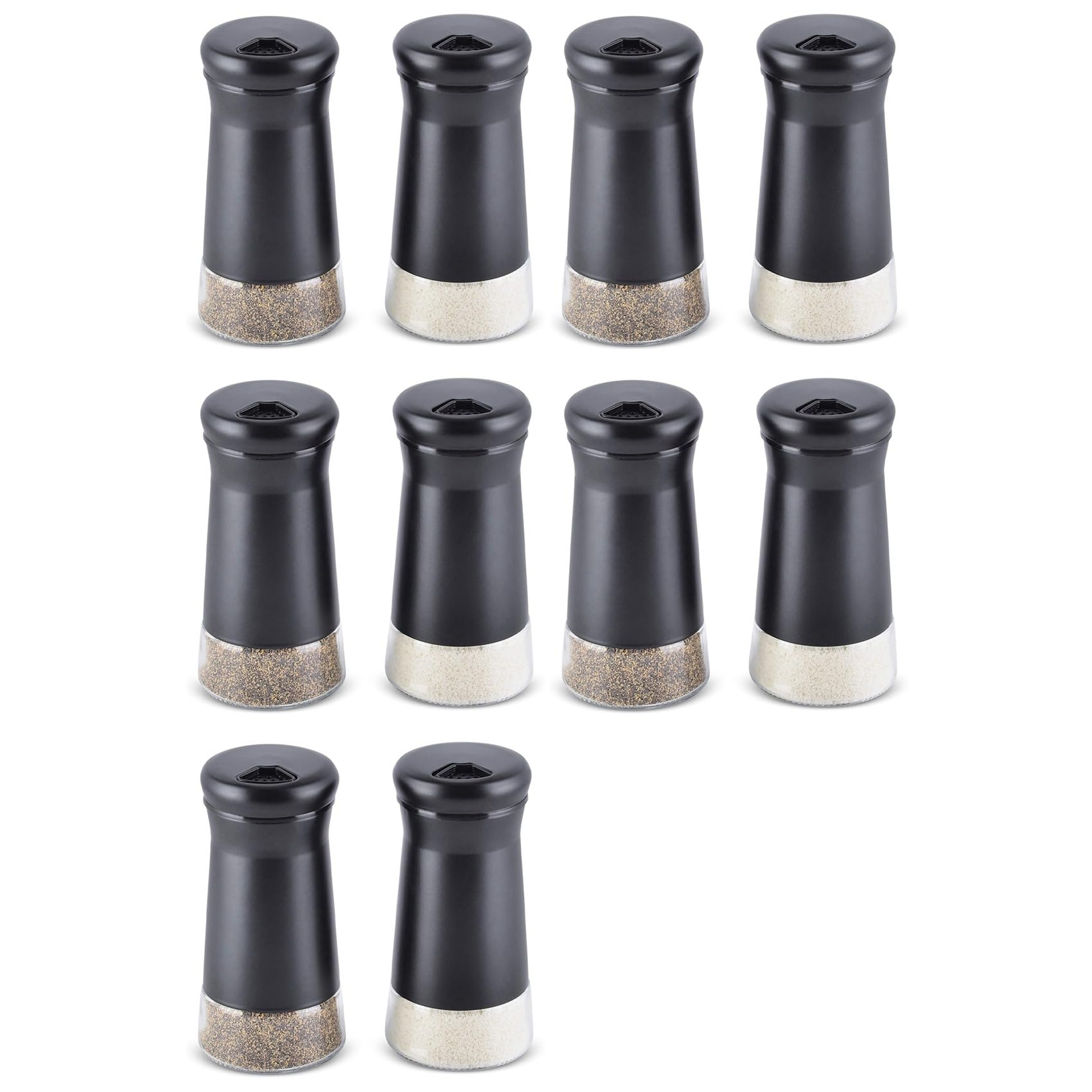 Hndhbfgrt Pepper Shakers with Adjustable Pour Holes Elegant Stainless Steel Salt and Pepper Dispenser Perfect for Sea Salts 10Pcs