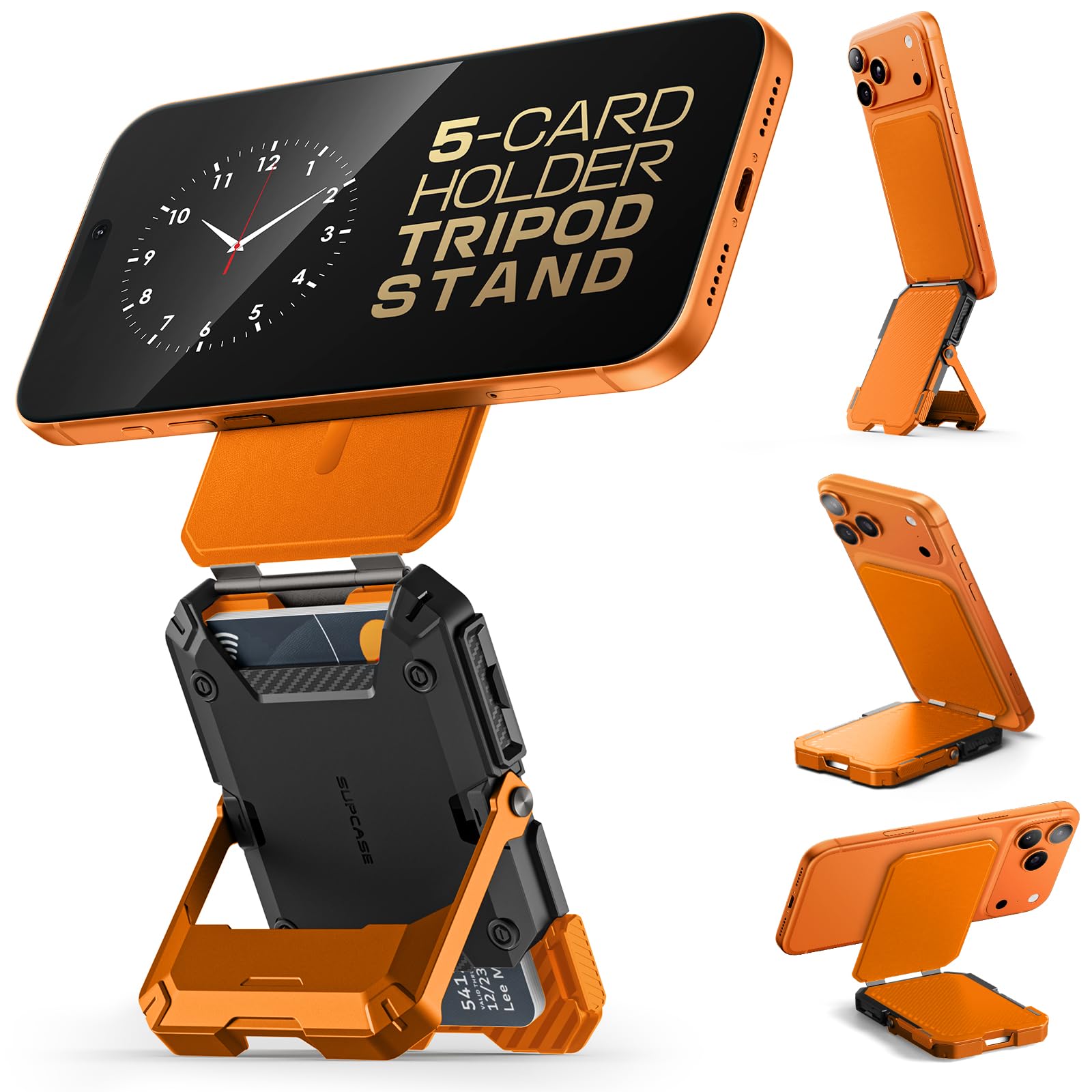 Sponsored Ad – for MagSafe Wallet with Stand, Magnetic Wallet for Men, [Hold 5 Cards] [Adjustable Stand] [RFID Blocking] Phone Credit Card Holder Tripod for iPhone 17/16/15/14/13/12 Series, Coral