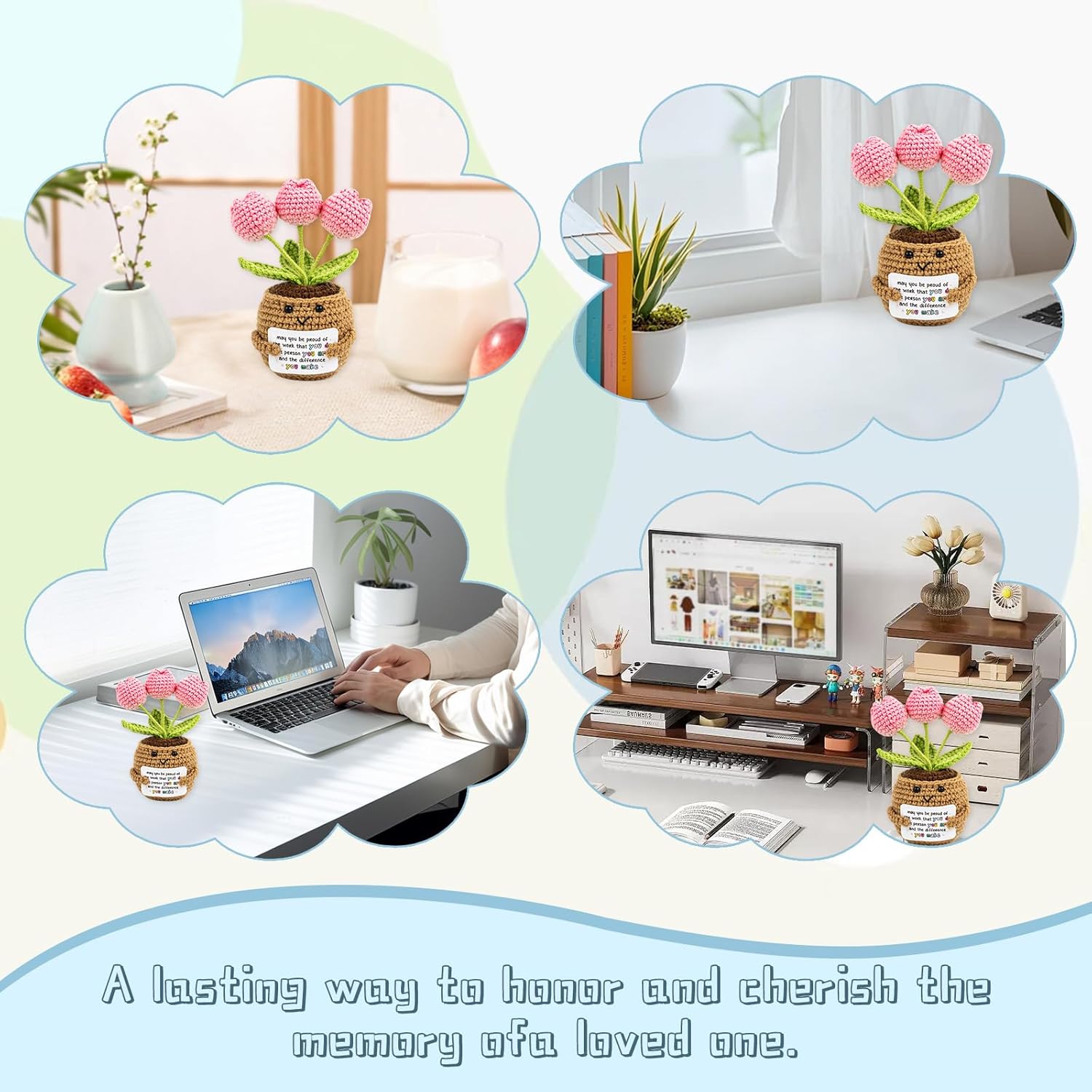 Positive Crochet Tulip Gift - Proud of The Work You Do & Person You are - Inspirational Encouragement for Graduation, Promotion, Retirement - Image 6