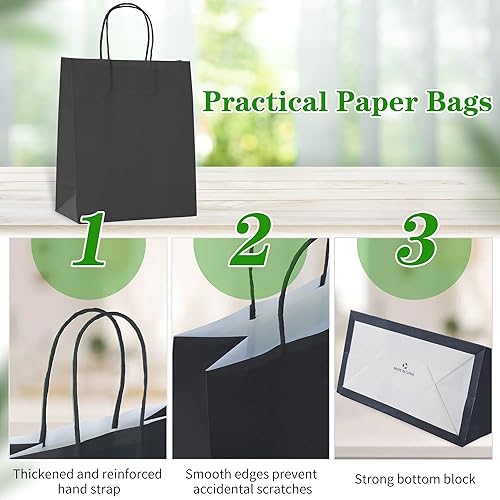 Miniatura 2 de Dzkkzi 15 bolsas de regalo de papel, bolsas de regalo medianas a granel con asas, 10 colores disponibles para todas las ocasiones, bolsas de regalo