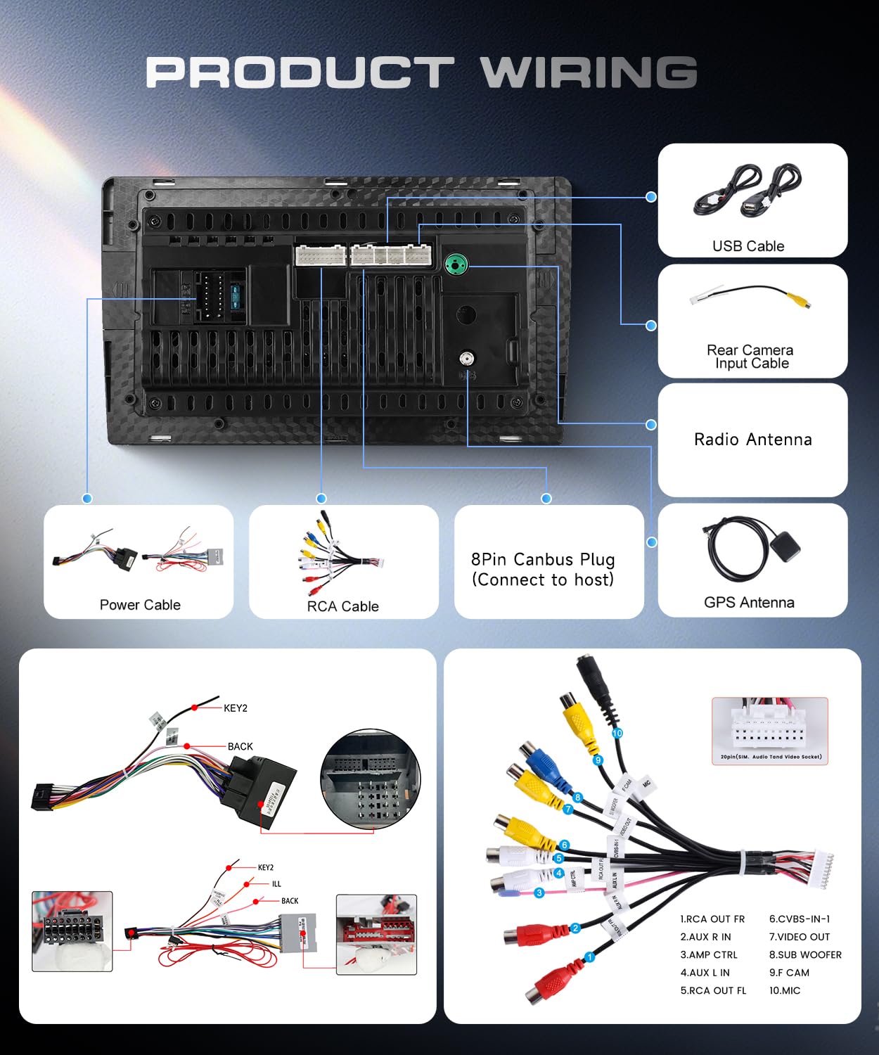 Autoradio Android 15 Pour Ford Focus 2004-2011 - Écran Tactile 9 Pouces - CarPlay/Android Auto Sans Fil - GPS, Wi-Fi, Caméra De Recul - 5