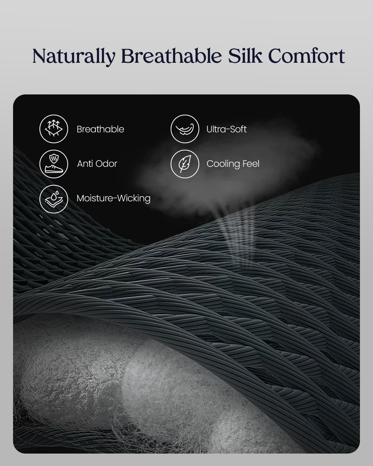 Men's Silk Socks - Luxury 98% Mulberry Silk Socks for Men, Ultra Soft, Breathable & Comfortable