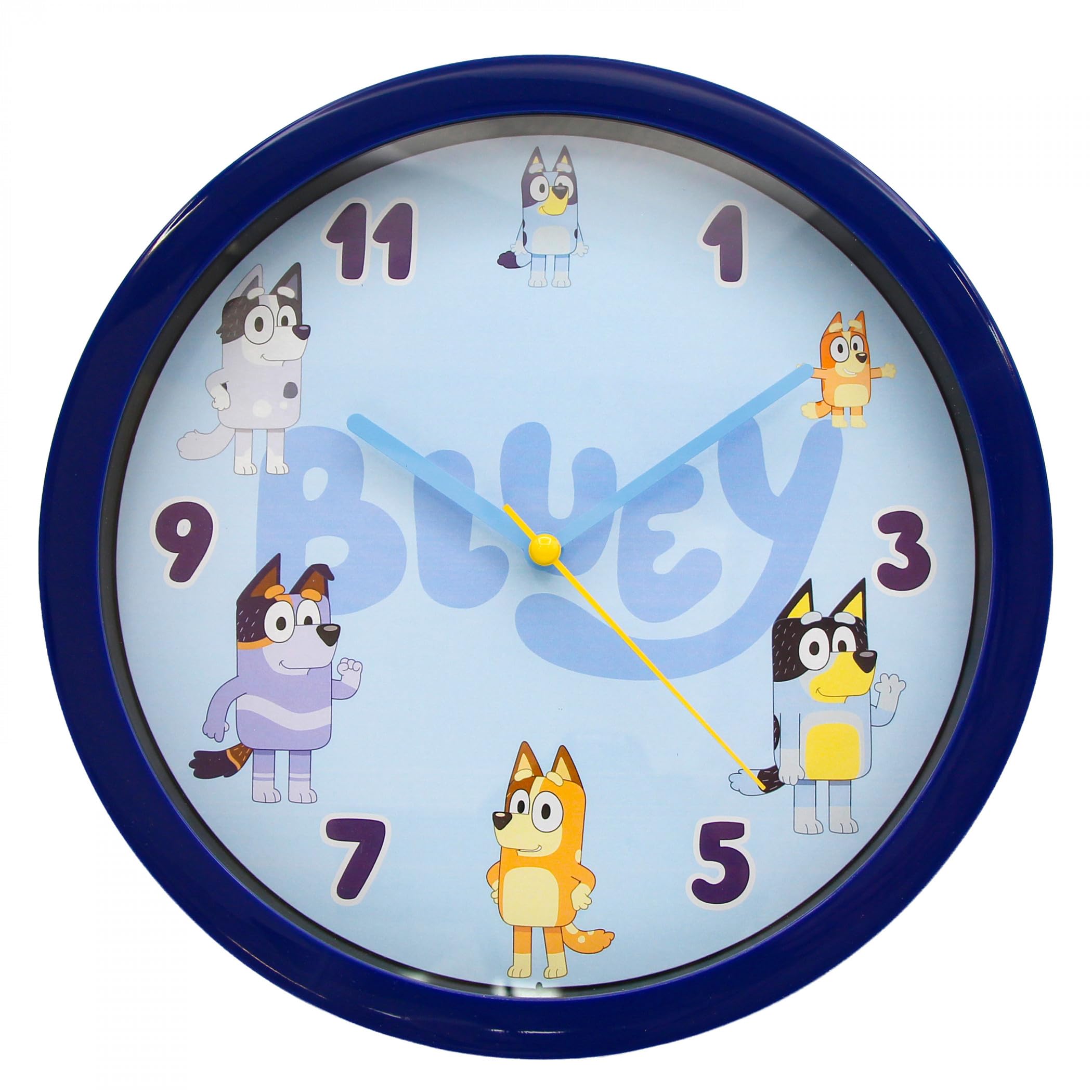 Horloge murale Bluey analogique 25cm Accutime pendule enfant avec chiffres lisibles