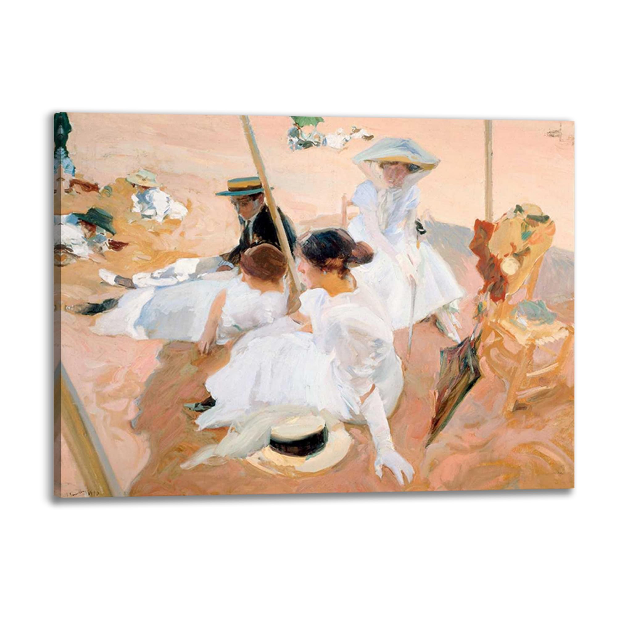 Toile Sorolla Under The Awning Cadre Bois 40x30cm