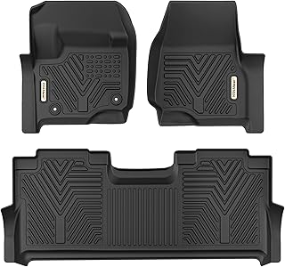YITAMOTOR Floor Mats Compatible with F250/F350, Custom Fit Floor Liners for 2017-2021 Ford F-250/F-350 SuperCrew Cab, 1st & 2nd Row All Weather Protection 32.09*25.39*6.50 inch