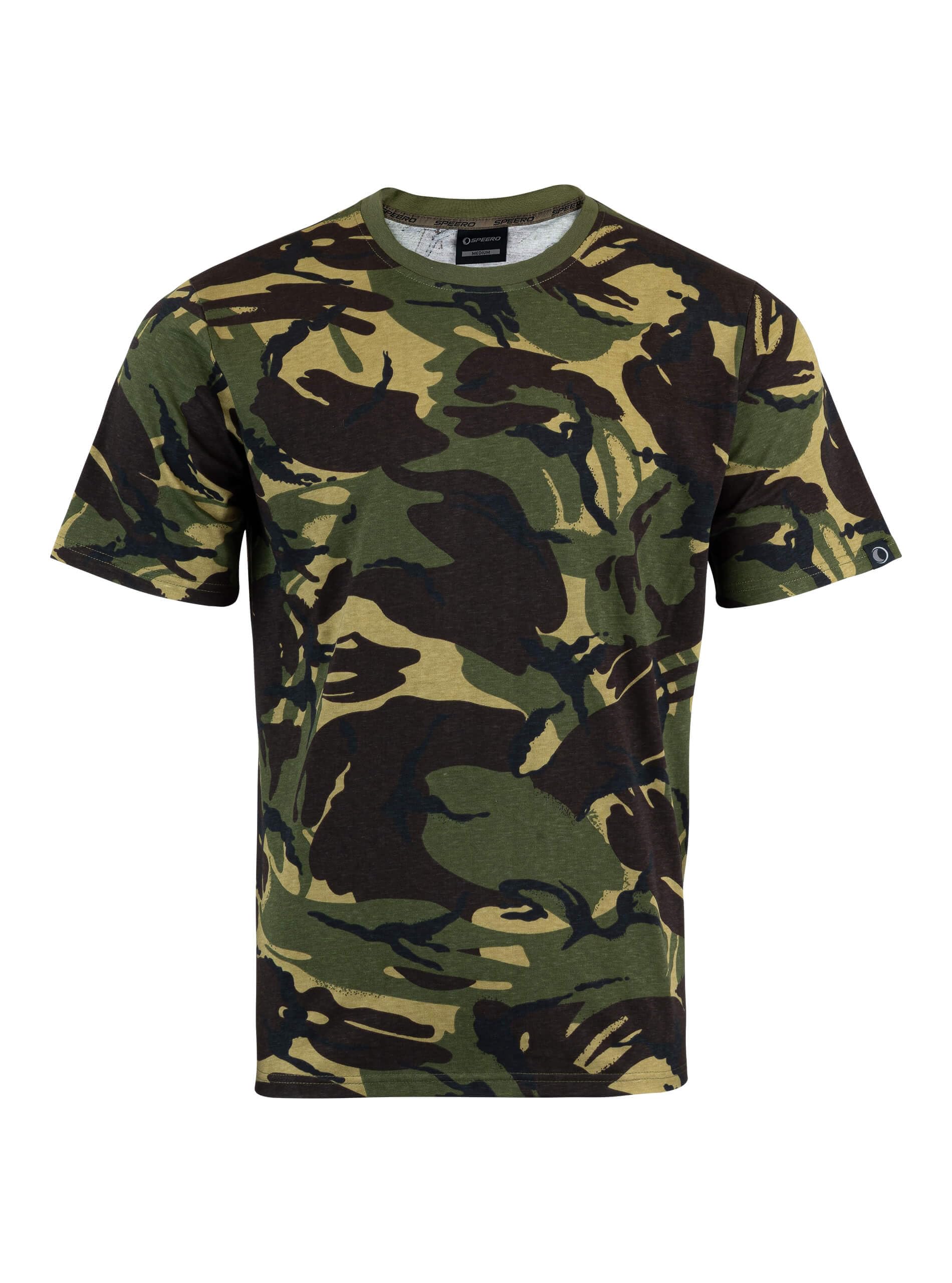SPEERO Men’s Cotton T-Shirt – Soft Medium Weight Crew Neck Short Sleeve Tee for Everyday Wear, Travel and Outdoor Use – DPM, M