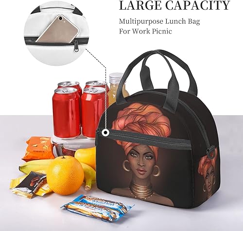 Miniatura 6 de Bolsa de almuerzo con textura de mármol dorado con purpurina dorada, reutilizable, aislada, lonchera con correa ajustable para el hombro, para