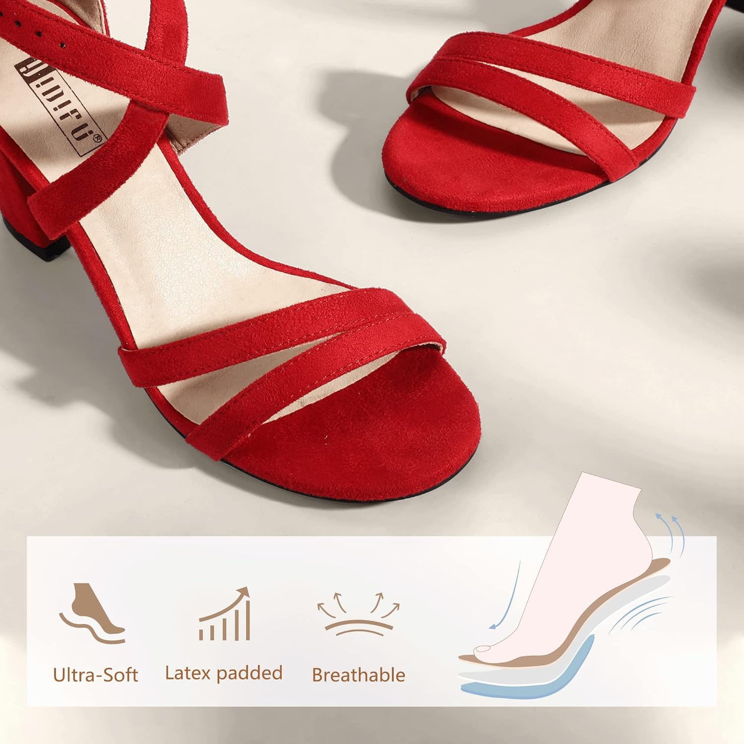 IDIFU Women's IN3 Gita Block Heel Open Toe Strappy Sandals Dress Shoes for Wedding Evening Prom - Image 5