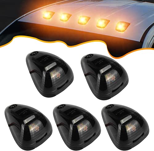 PSEQT Car Roof Marker Lights 10 LED Smoked Amber Top