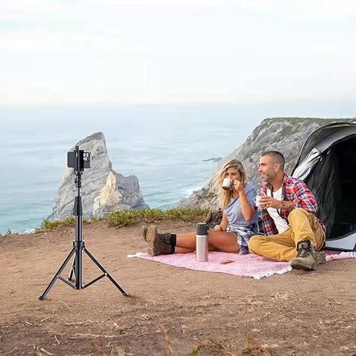 Miniatura 5 de Fugetek Trípode profesional para teléfono celular de 67 pulgadas portátil todo en uno control remoto Bluetooth soporte para teléfono compatible con
