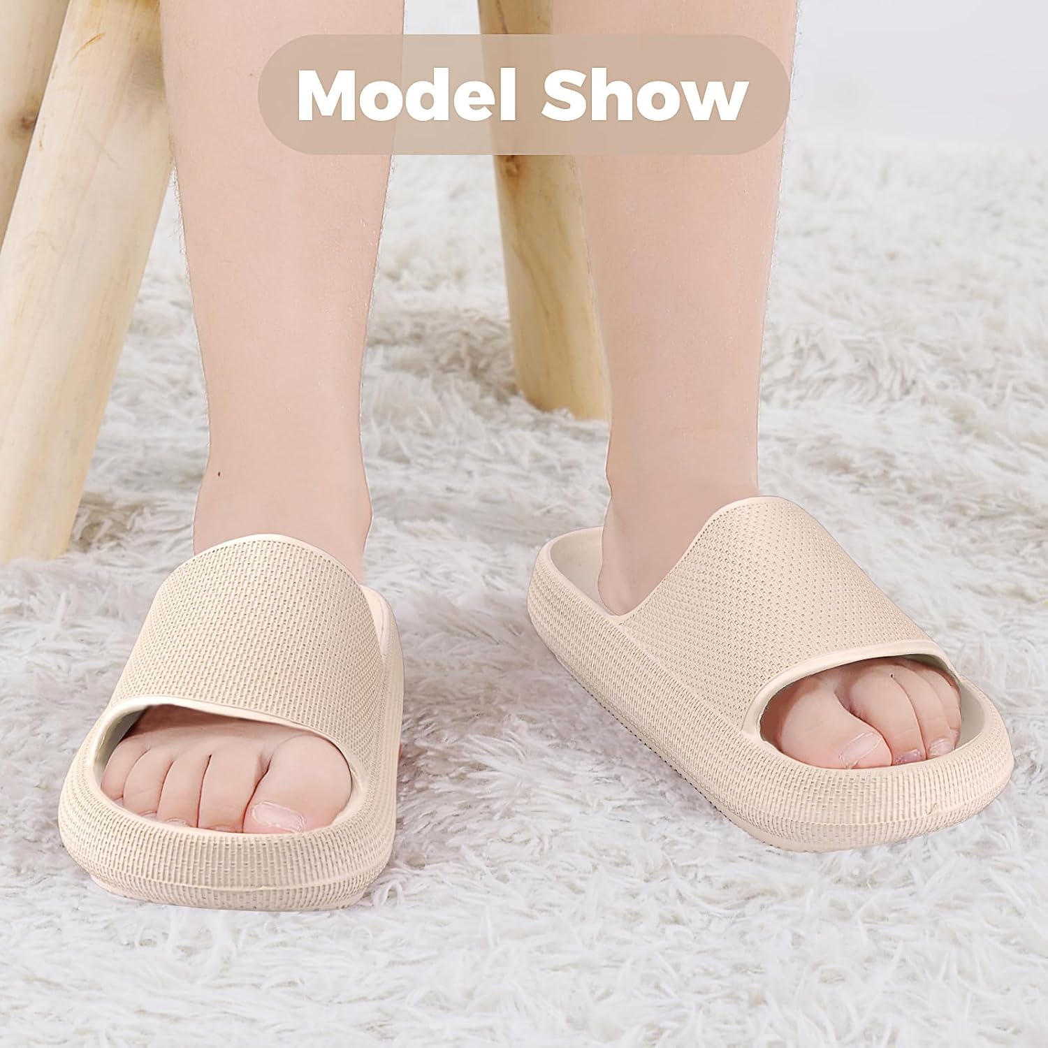 Kids Cloud Slides Boys Girls Flip Flops Slip On Beach Sandals Youth Pool Shower Shoes EVA Summer Slippers（11 Little Kids - 6 Big Kids）