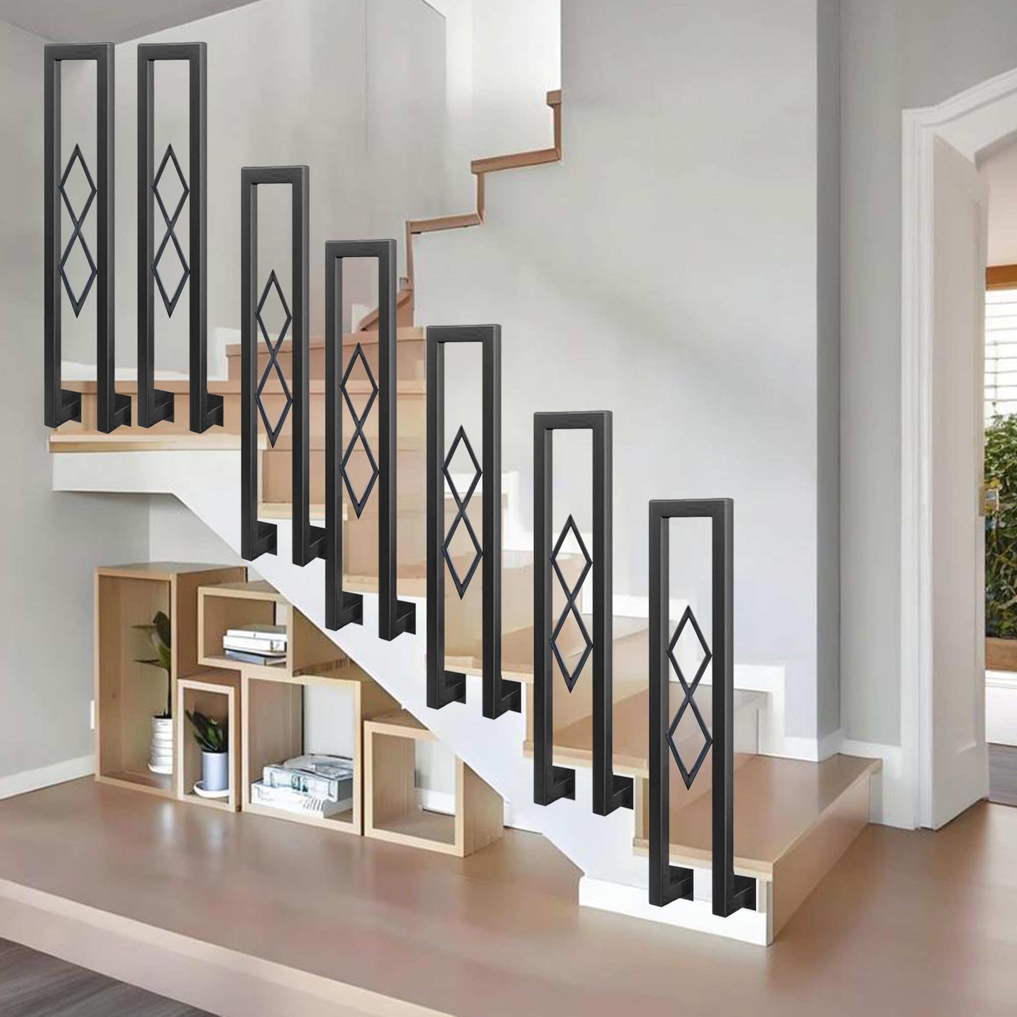 SCGSJZH Treppengeländer U-Form - Modernes Sicherheitsgeländer 75-110cm Für Innen & Außen