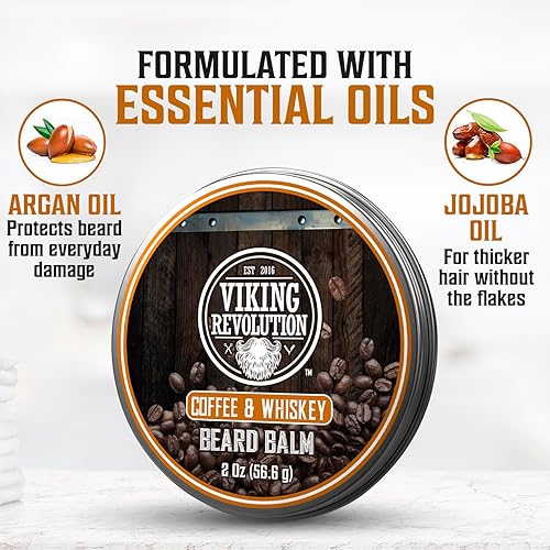 Miniatura 8 de Viking Revolution Kit de cuidado de la barba para hombres el kit definitivo de aseo de barba incluye cepillo de barba 100 jabalí peine de barba de