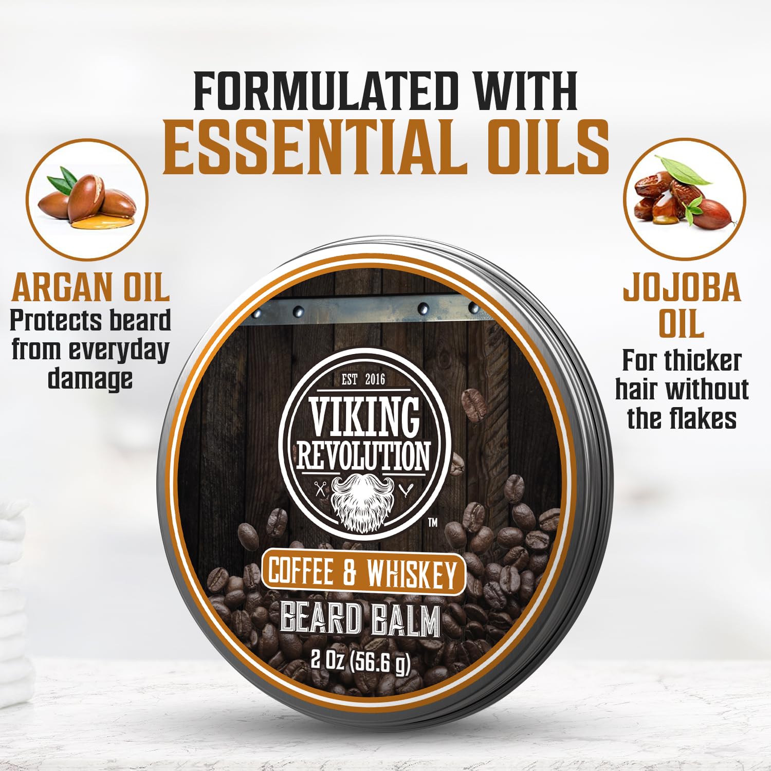 Viking Revolution - Ultimate Beard Kit Coffee and Whiskey - Beard Grooming Kit for Men with Beard Brush, Beard Comb, Beard Balm, Beard Oil, Beard and Moustache Scissors - Husband Gifts for Men - Image 3